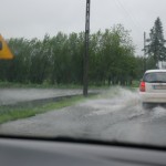 Odcinek ul.Rybnickiej zalany przez wodę